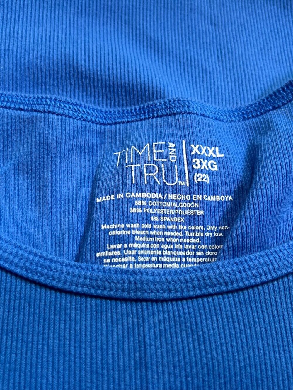 Time and Tru Royal Blue Tank Top W 3X